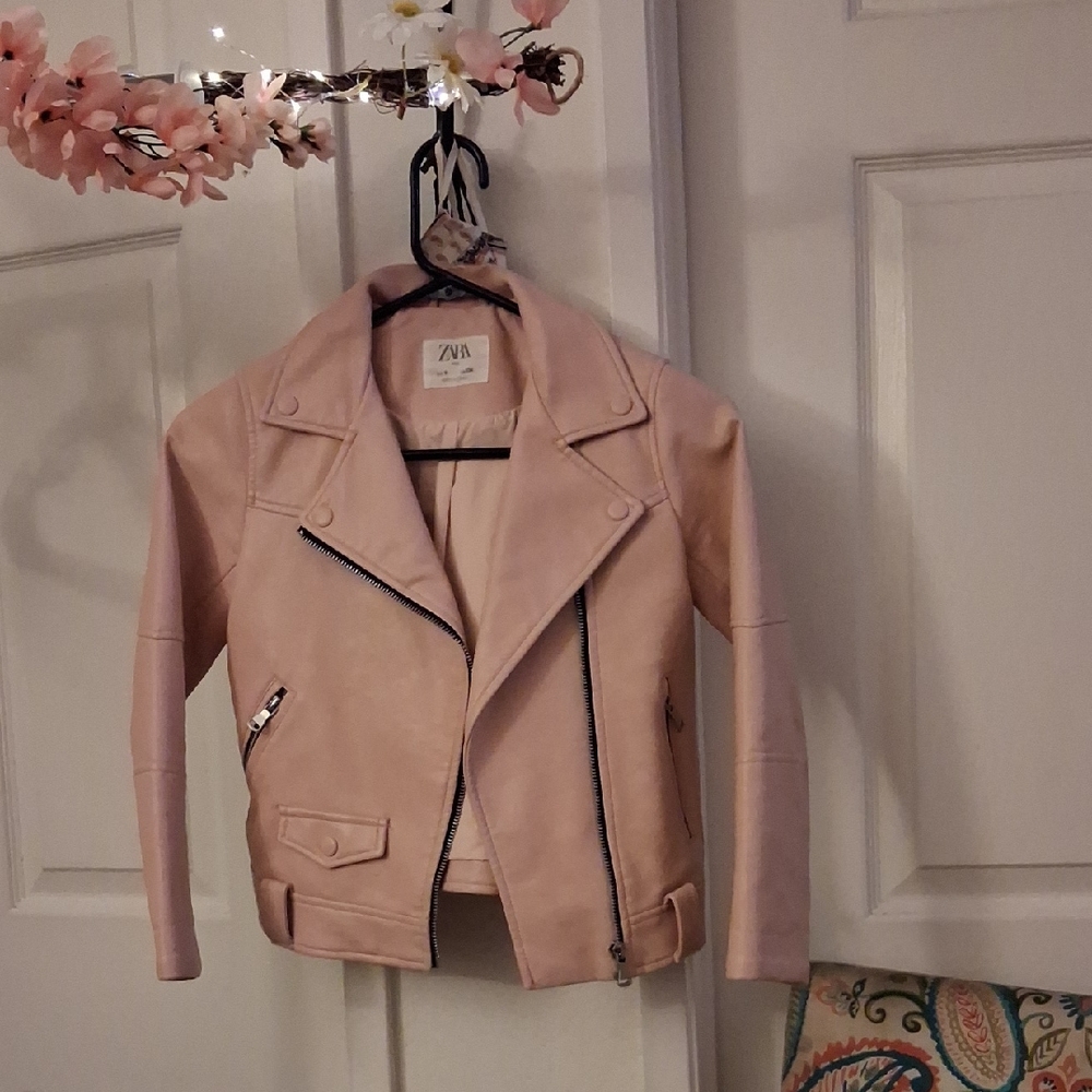 Zara Blush Pink Leather Jacket